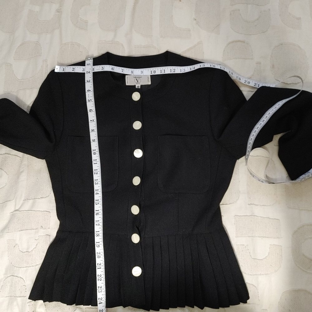 Vintage Miss V Valentino Pleated Hem Jacket Size 12 - Picture 13 of 15